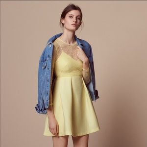 SOLD-Sandro Yellow Lace Dress, Jeanette Lace